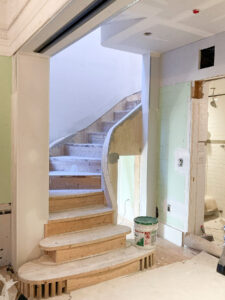 park slope apartment combination stair construction process