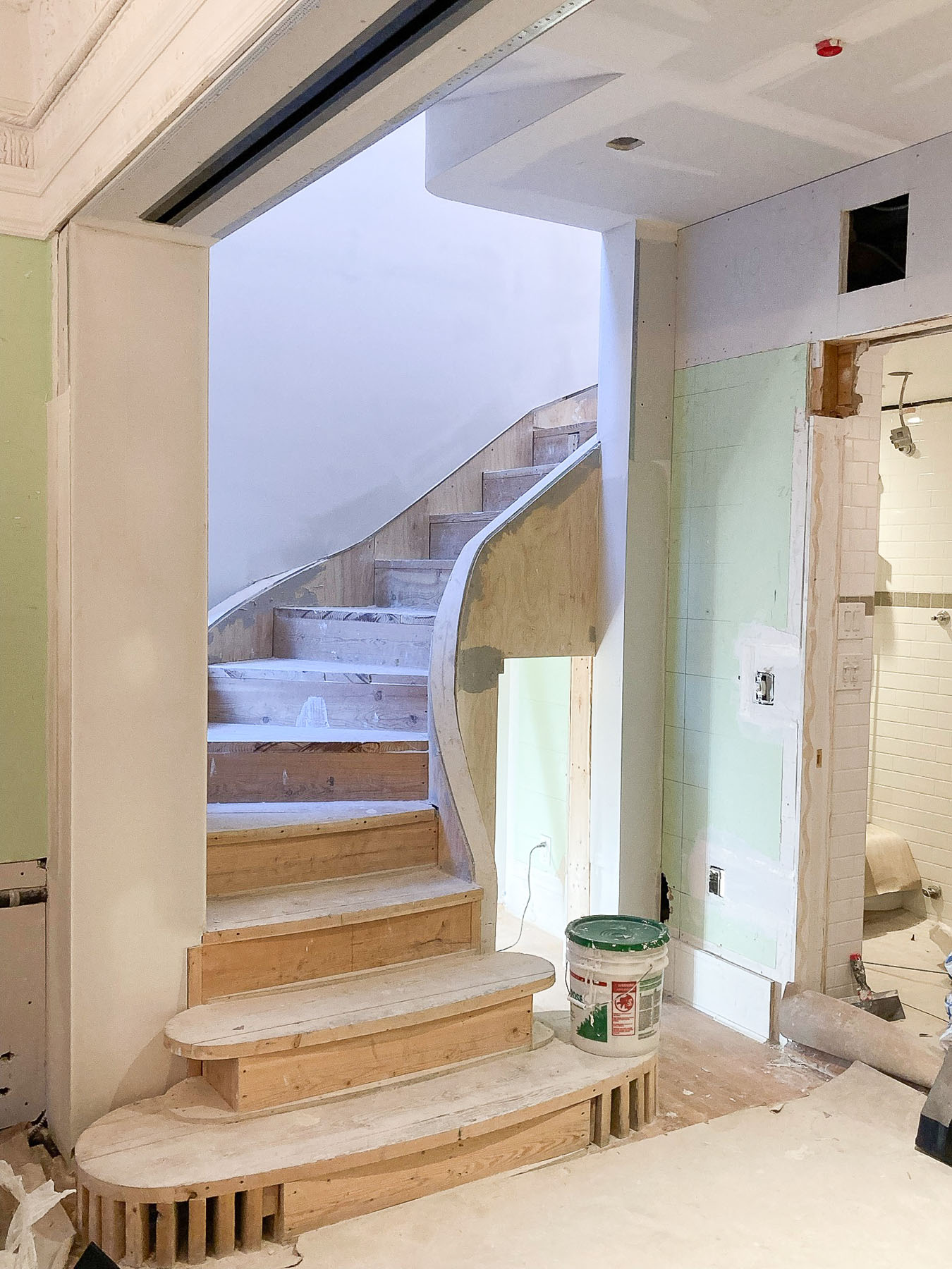 park slope apartment combination stair construction process